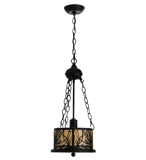 Meyda Tiffany Mountain Pine 73154 Pendant Light - Textured Black/Silver Mica