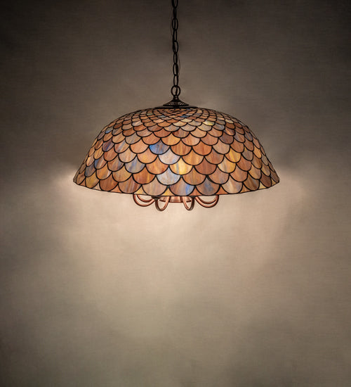 Meyda Tiffany Tiffany Fishscale 73157 Pendant Light - Mahogany Bronze