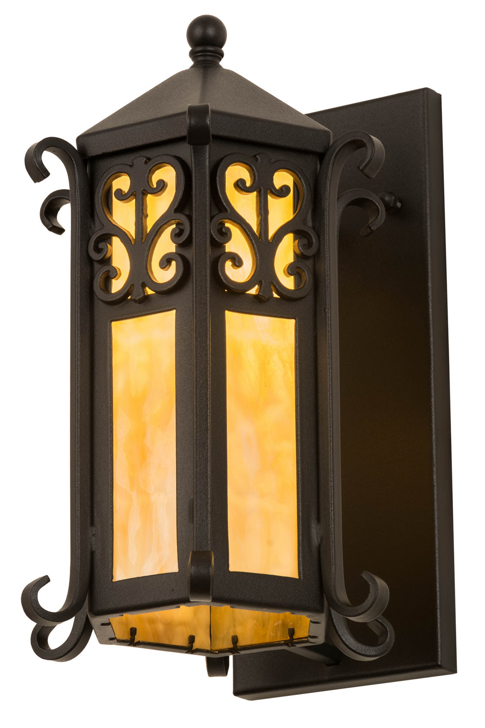 Meyda Tiffany Lighting 159254 Caprice One Light Wall Sconce Outdoor Bronze / Dark