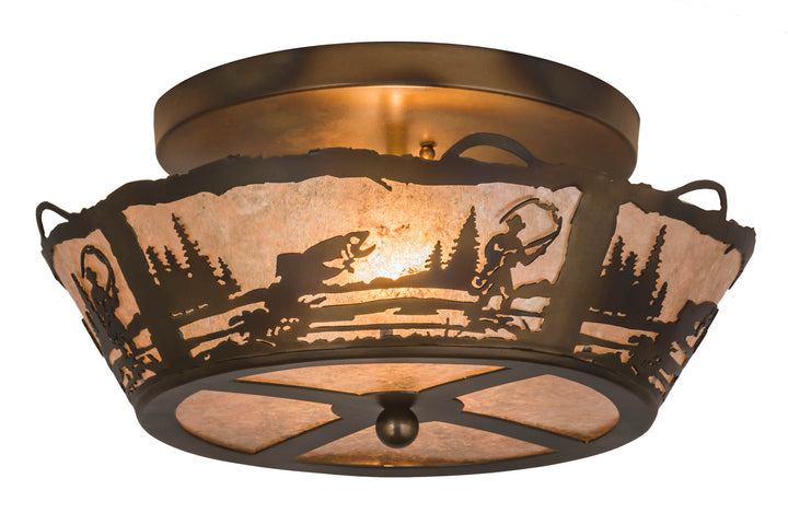 Meyda Tiffany Fly Fishing Creek 170968 Ceiling Light - Antique Copper,Burnished