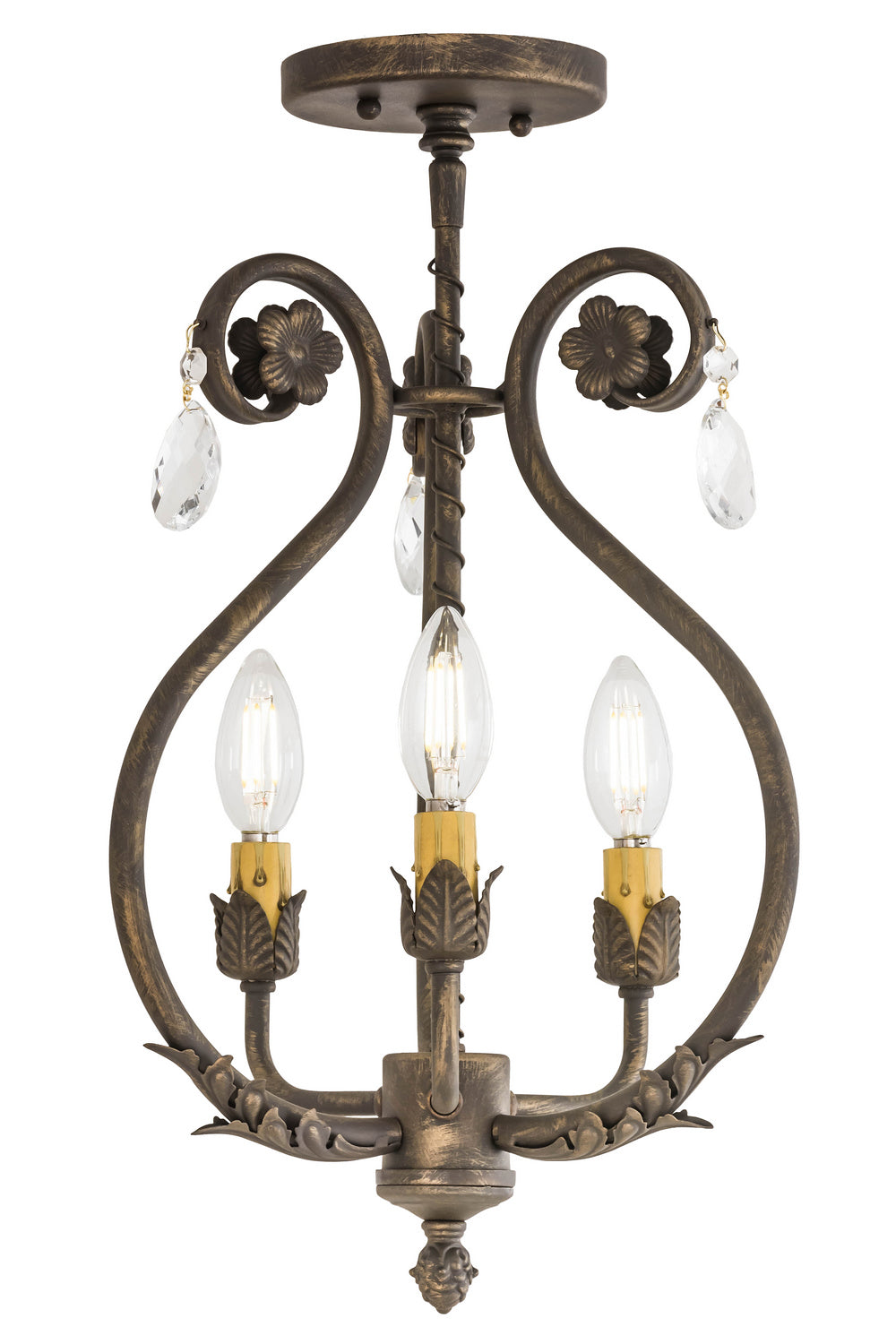 Meyda Tiffany Antonia 174340 Chandelier Light - Antique Brass,Crystal