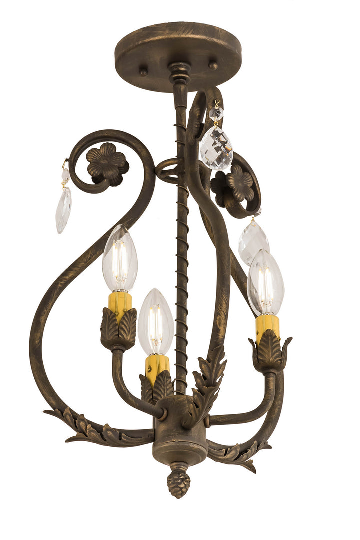 Meyda Tiffany Antonia 174340 Chandelier Light - Antique Brass,Crystal