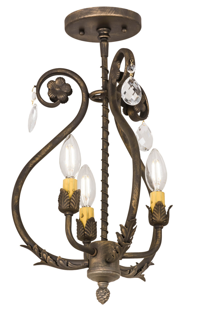 Meyda Tiffany Antonia 174340 Chandelier Light - Antique Brass,Crystal