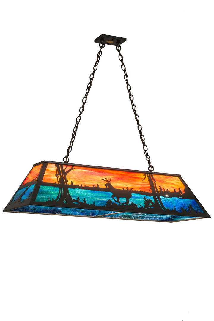 Meyda Tiffany Deer At Lake 175391 Pendant Light - Timeless Bronze