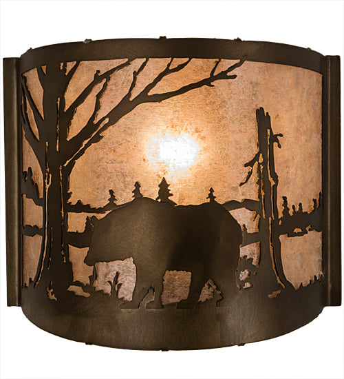 Meyda Tiffany Bear At Lake 73308 Wall Light - Antique Copper