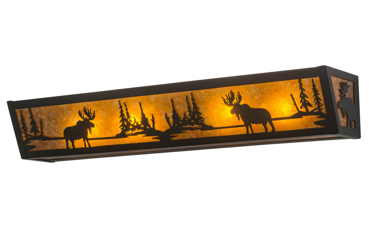 Meyda Tiffany Moose At Lake 176495 Bath Vanity Light 36 in. wide - Mahogany Bronze