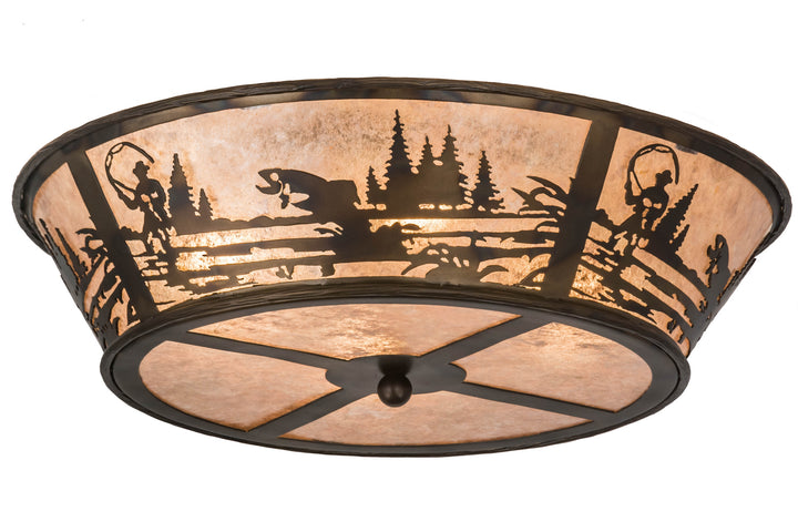 Meyda Tiffany Fly Fishing Creek 177246 Ceiling Light - Antique Copper,Burnished