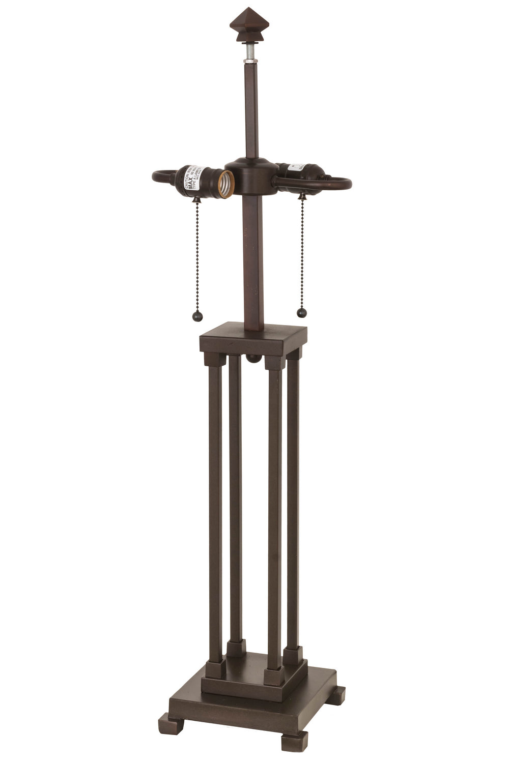 Meyda Tiffany Lighting 177345 Column Mission Two Light Table Base Hardware Lamp Bronze / Dark