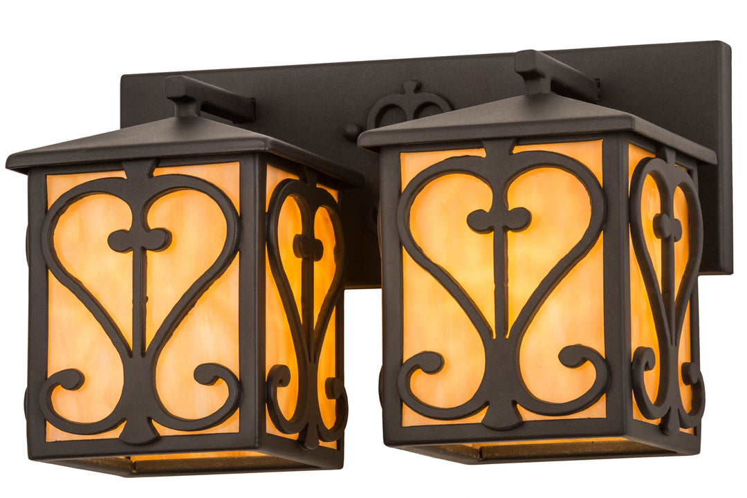Meyda Tiffany Caprice 177782 Bath Vanity Light 14 in. wide - Hand Wrought Iron