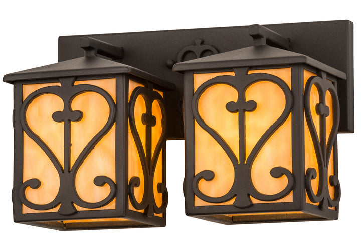 Meyda Tiffany Caprice 177782 Bath Vanity Light 14 in. wide - Hand Wrought Iron