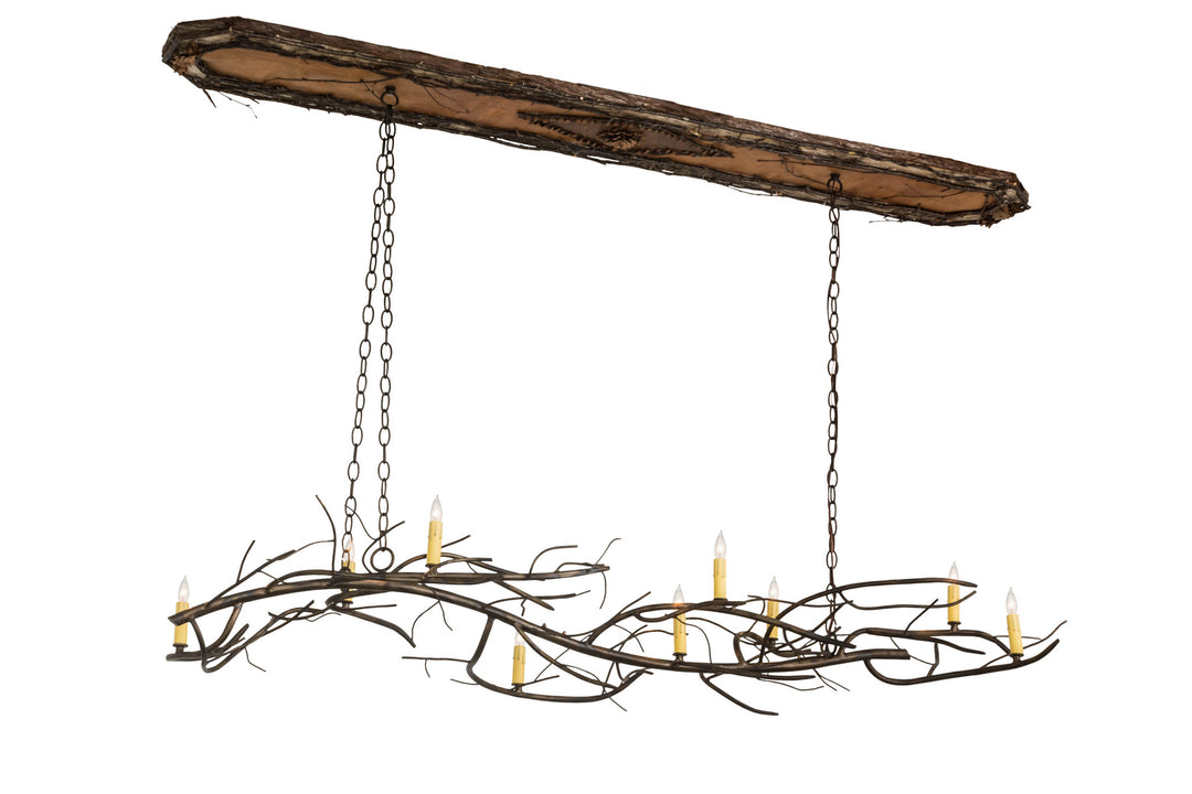 Meyda Tiffany Winter Solstice 177810 Pendant Light - Antique Copper, Natural Wood