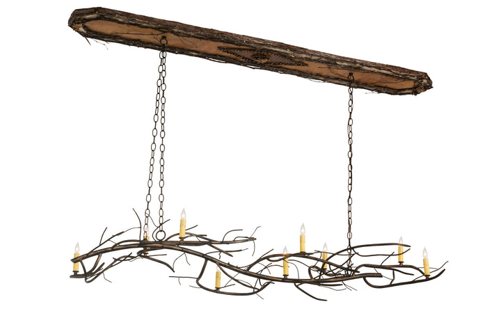 Meyda Tiffany Winter Solstice 177810 Pendant Light - Antique Copper, Natural Wood