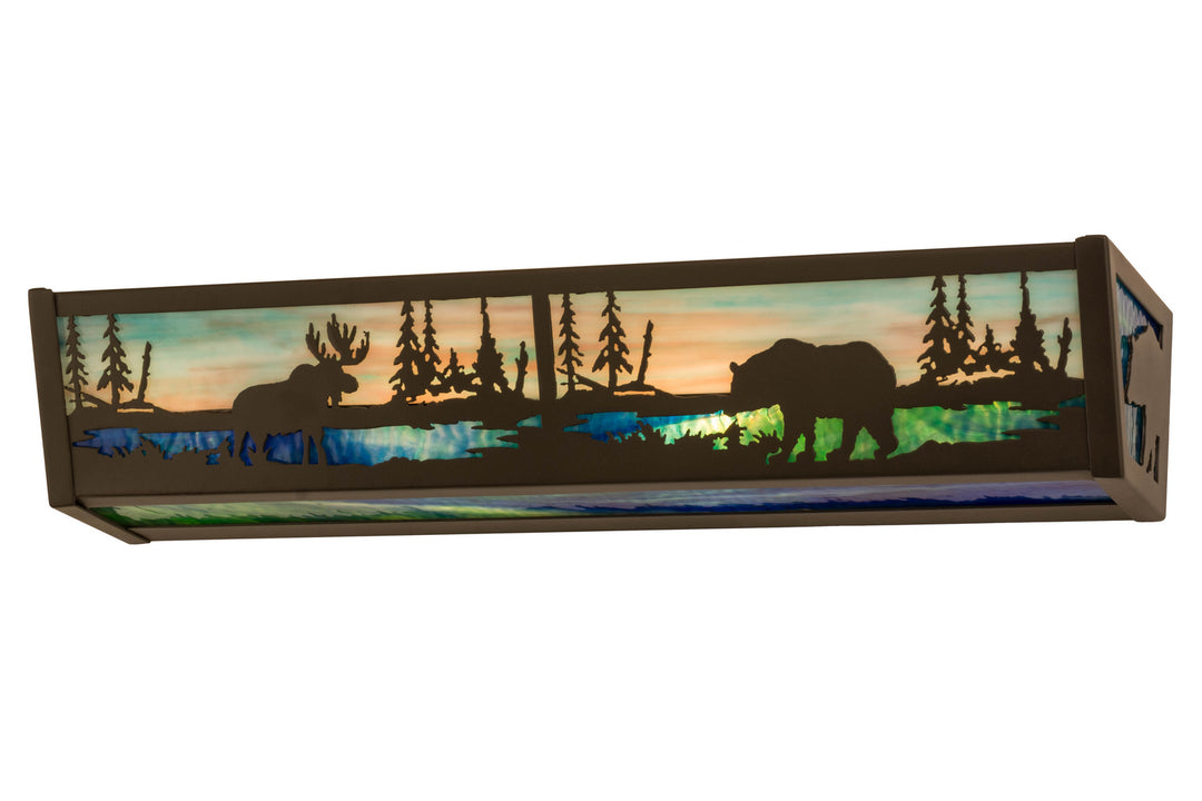 Meyda Tiffany Moose & Black Bear 178257 Bath Vanity Light 24 in. wide - Timeless Bronze