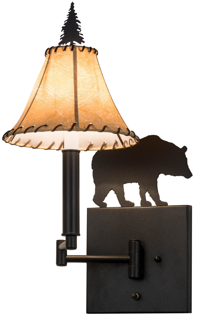 Meyda Tiffany Black Bear 81467 Wall Light - Textured Black