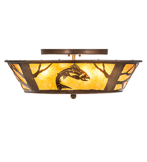 Meyda Tiffany Leaping Trout 73393 Ceiling Light - Antique Copper