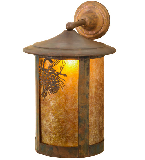 Meyda Tiffany Lighting 73438 Fulton One Light Wall Sconce Outdoor Copper/Antique/Verde