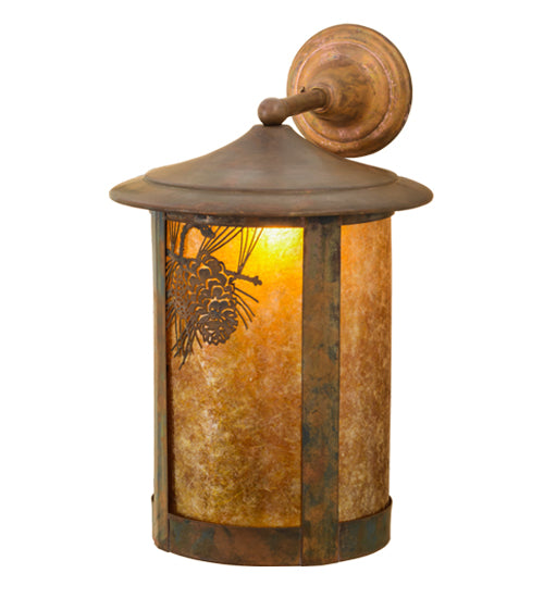 Meyda Tiffany Lighting 73438 Fulton One Light Wall Sconce Outdoor Copper/Antique/Verde