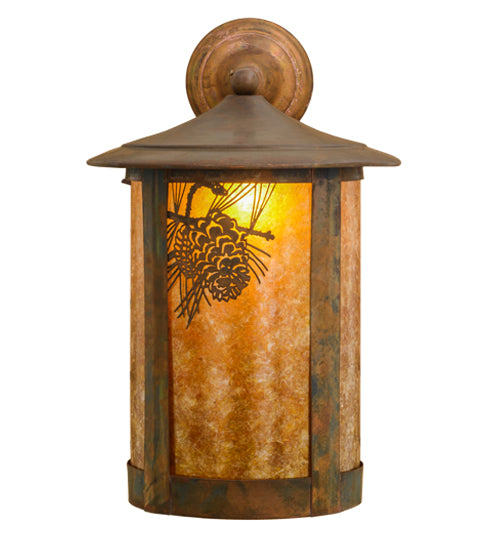 Meyda Tiffany Lighting 73438 Fulton One Light Wall Sconce Outdoor Copper/Antique/Verde