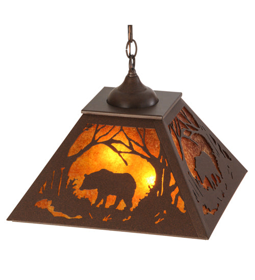 Meyda Tiffany Bear At Dawn 73536 Pendant Light - Cafe-Noir