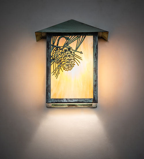 Meyda Tiffany Lighting 73551 Seneca One Light Wall Sconce Outdoor Verde