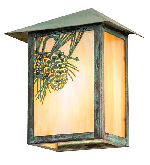 Meyda Tiffany Lighting 73551 Seneca One Light Wall Sconce Outdoor Verde