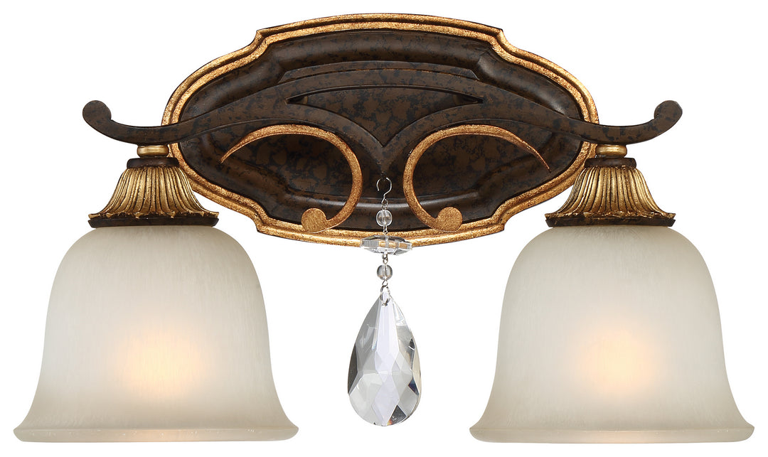 Metropolitan Chateau Nobles N1462-652 Bath Vanity Light 17 in. wide - Raven Bronze W/Sunburst Gold H