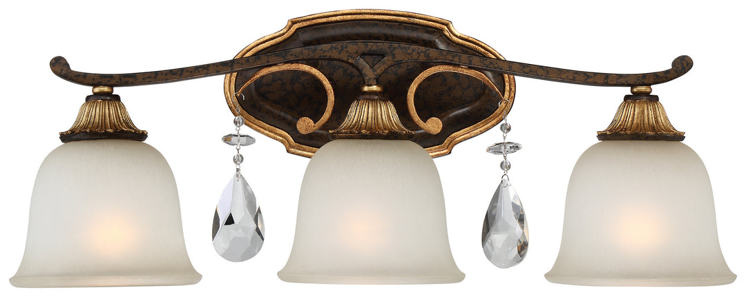 Metropolitan Chateau Nobles N1463-652 Bath Vanity Light 24 in. wide - Raven Bronze W/Sunburst Gold H