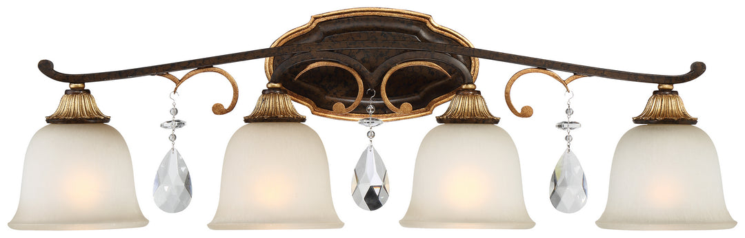 Metropolitan Chateau Nobles N1464-652 Bath Vanity Light 33 in. wide - Raven Bronze W/Sunburst Gold H