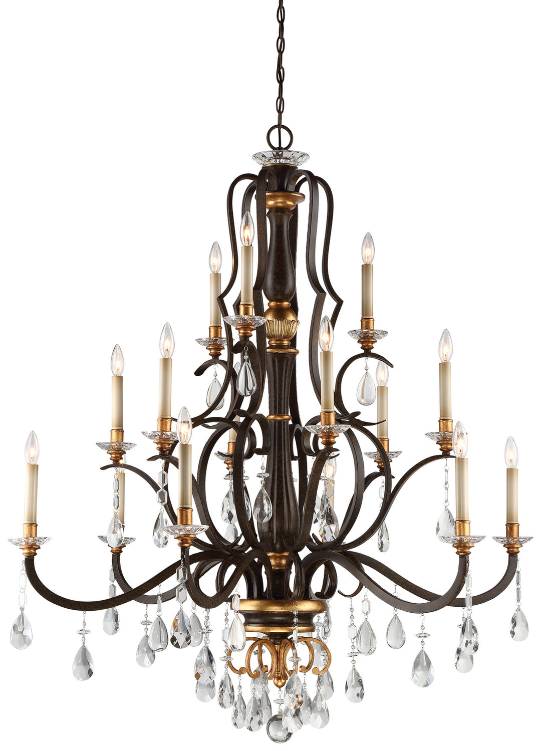 Metropolitan Chateau Nobles N6458-652 Chandelier Light - Raven Bronze W/Sunburst Gold H