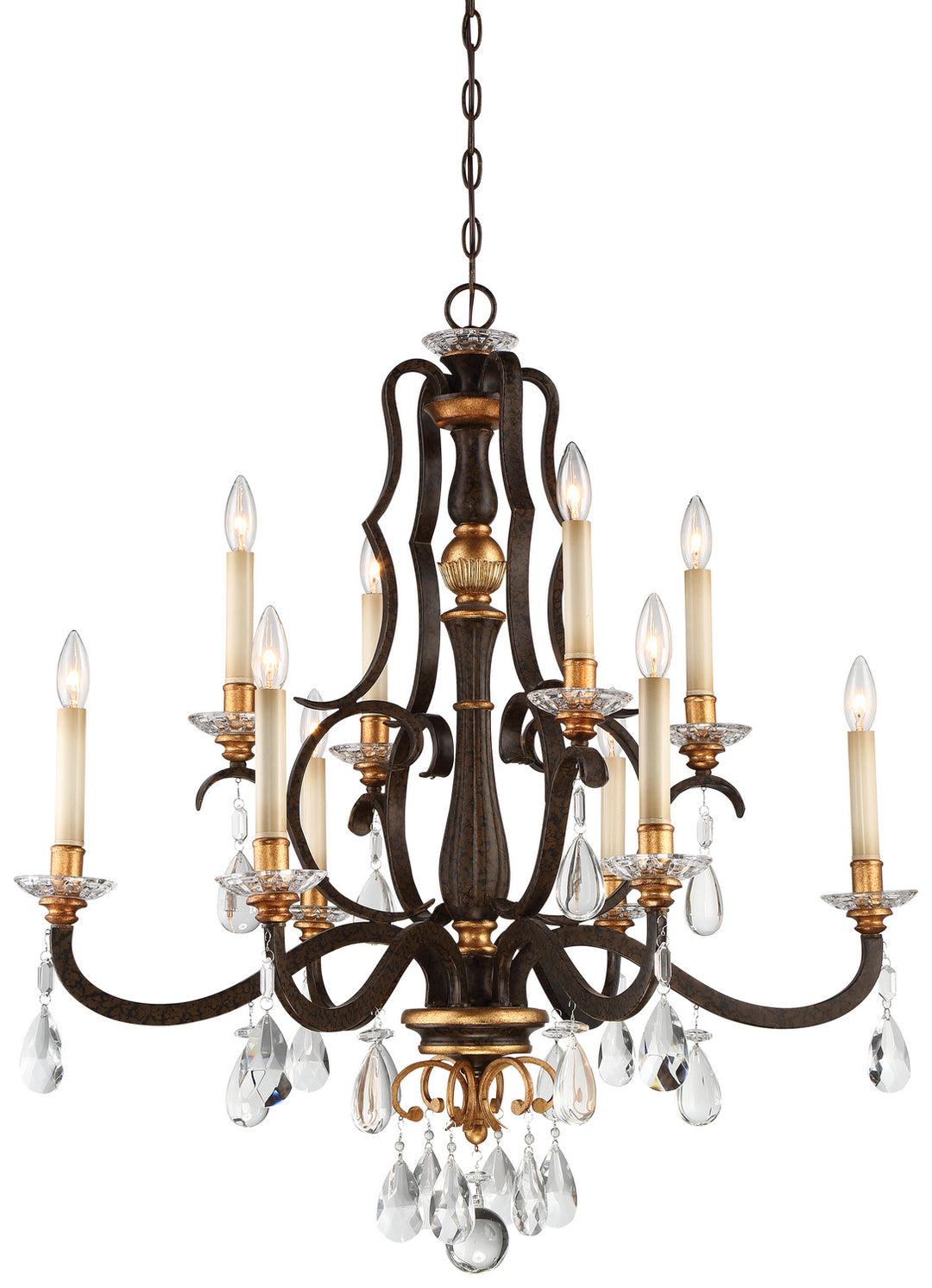 Metropolitan Chateau Nobles N6459-652 Chandelier Light - Raven Bronze W/Sunburst Gold H