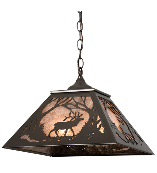 Meyda Tiffany Elk At Dawn 73915 Pendant Light - Timeless Bronze