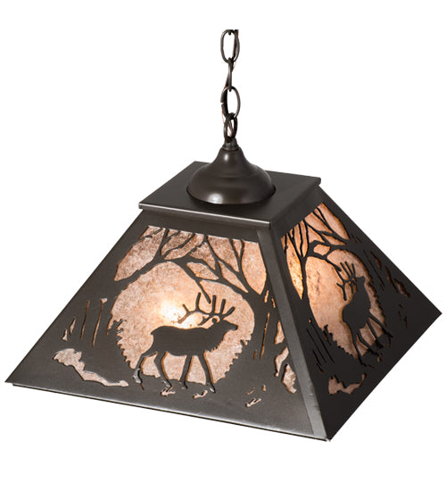 Meyda Tiffany Elk At Dawn 73915 Pendant Light - Timeless Bronze