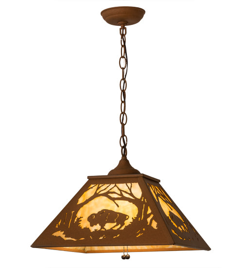 Meyda Tiffany Buffalo At Dawn 73995 Pendant Light - Earth