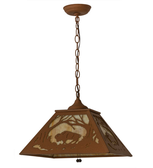 Meyda Tiffany Buffalo At Dawn 73995 Pendant Light - Earth