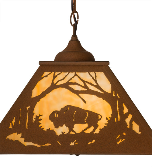 Meyda Tiffany Buffalo At Dawn 73995 Pendant Light - Earth