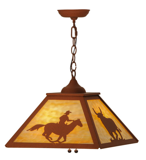 Meyda Tiffany Cowboy & Steer 74033 Pendant Light - Earth