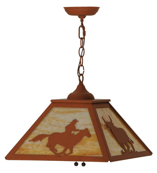 Meyda Tiffany Cowboy & Steer 74033 Pendant Light - Earth