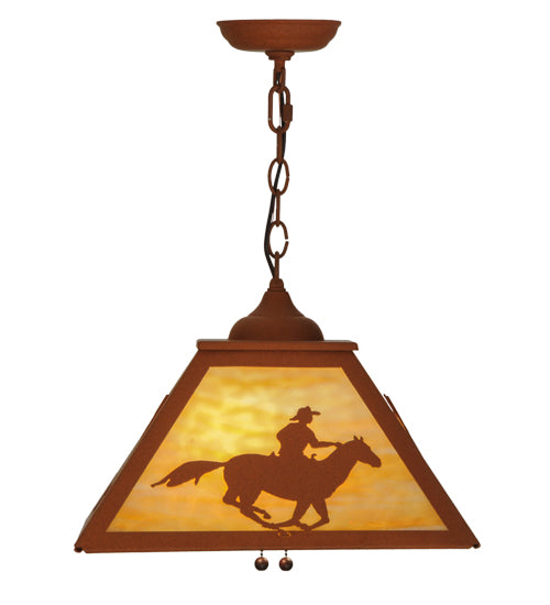 Meyda Tiffany Cowboy & Steer 74033 Pendant Light - Earth