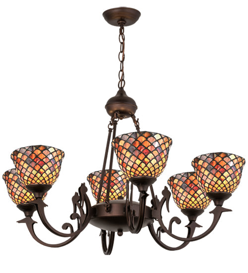 Meyda Tiffany Fishscale 74043 Chandelier Light - Antique