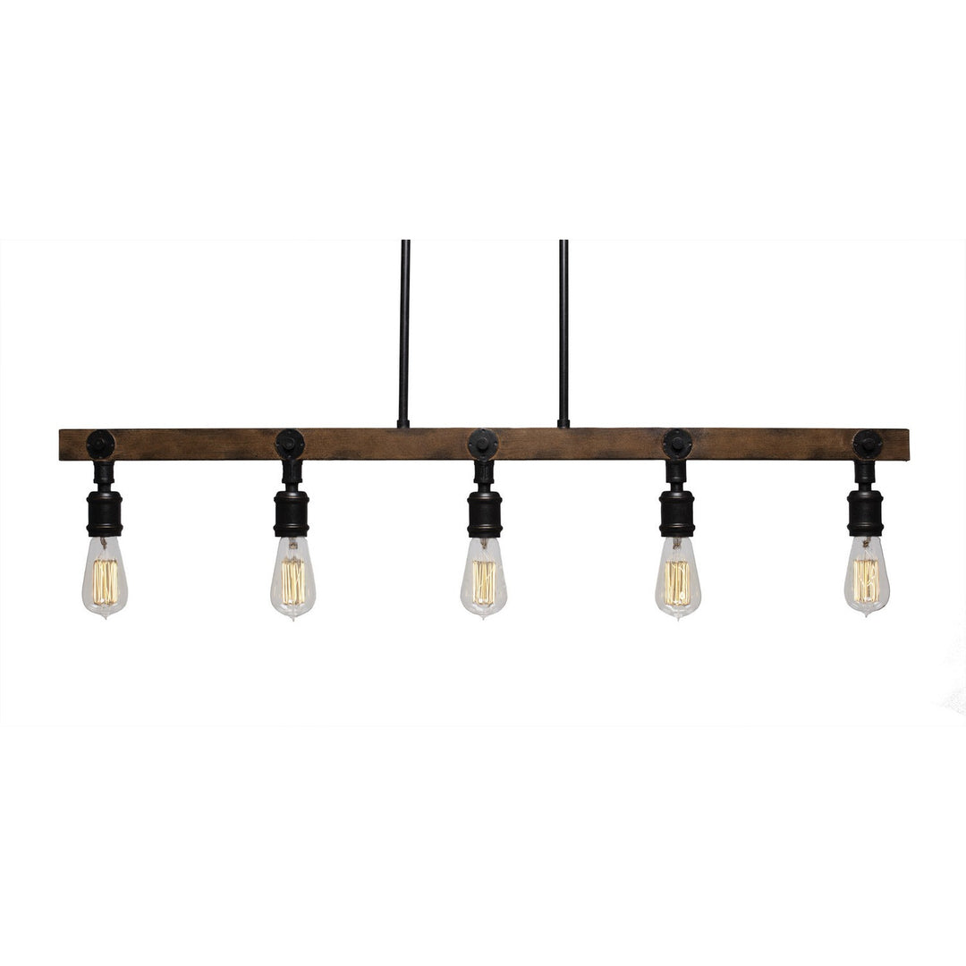 Toltec Portland 1135-at18 Pendant Light - Painted Wood-Look & Dark Granite