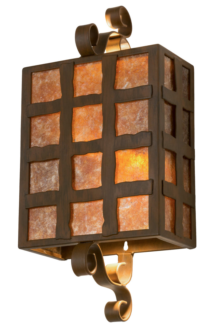 Meyda Tiffany Monte Cristo 116008 Wall Light - Rustic Iron Amber Mica/Clear Seedy Glass