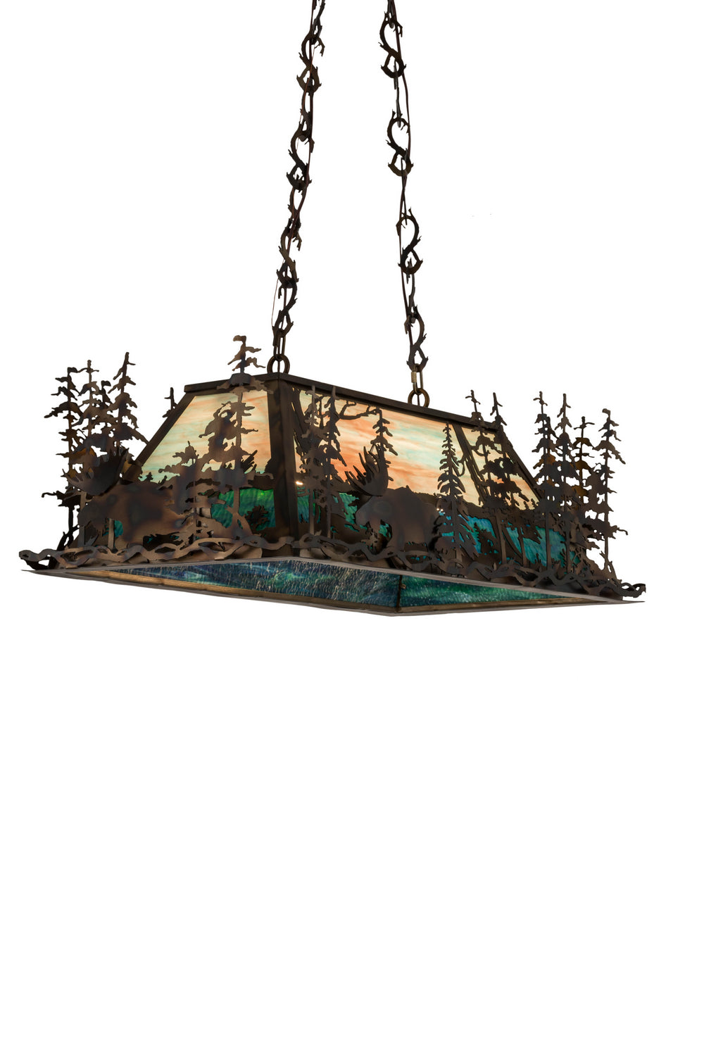 Meyda Tiffany Moose Through The Trees 178862 Pendant Light - Antique Copper, Burnished