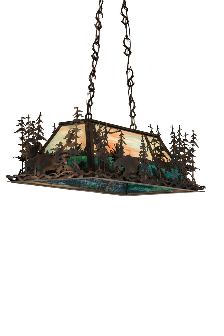 Meyda Tiffany Moose Through The Trees 178862 Pendant Light - Antique Copper, Burnished