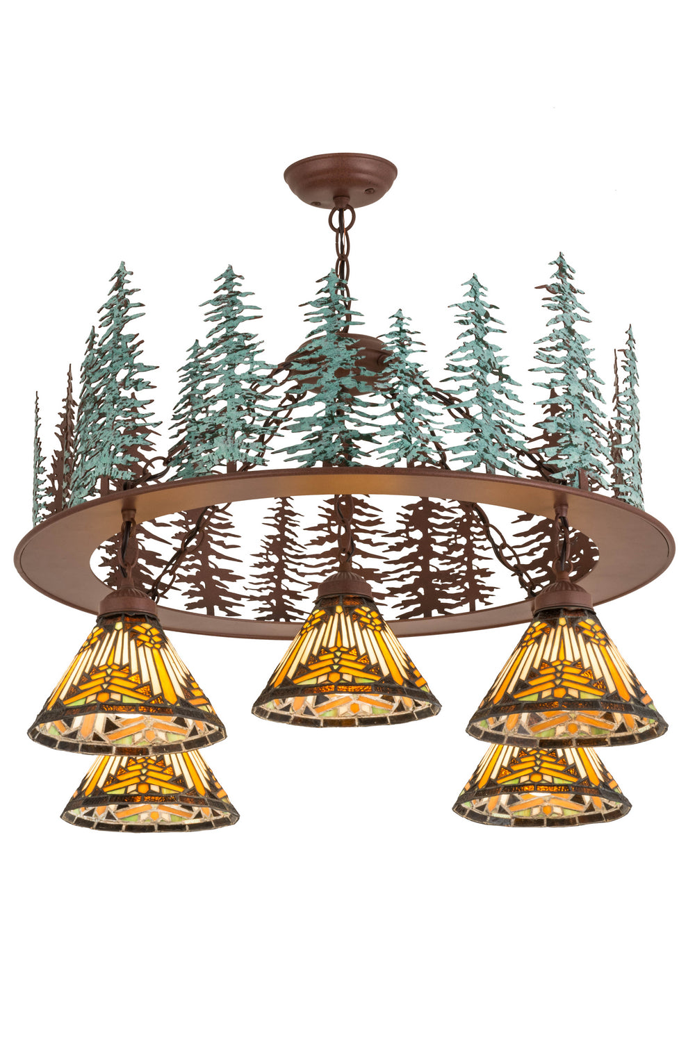 Meyda Tiffany Nuevo Mission 180201 Chandelier Light - Rust