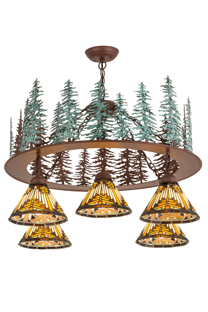 Meyda Tiffany Nuevo Mission 180201 Chandelier Light - Rust