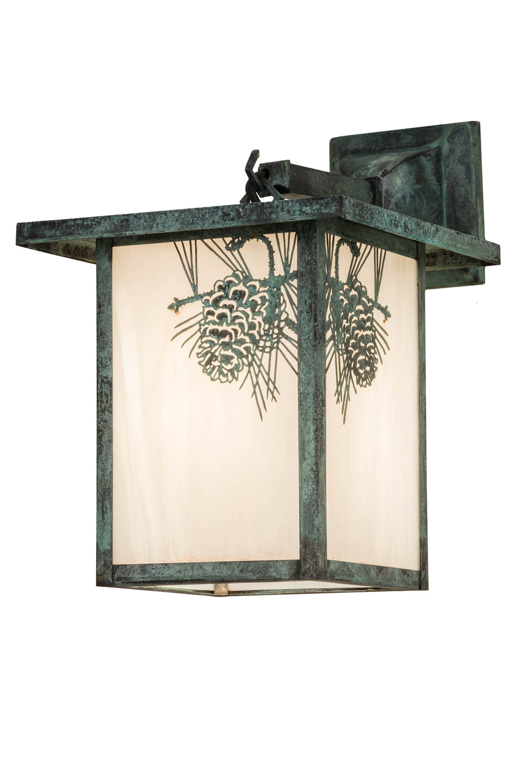 Meyda Tiffany Lighting 43067 Hyde Park One Light Wall Sconce Outdoor Verde