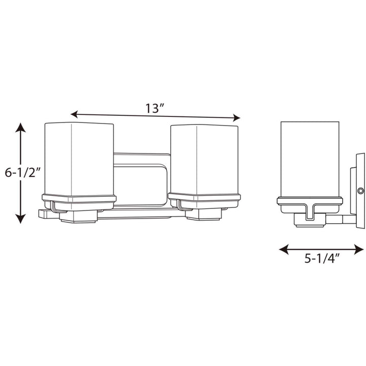 Progress Metric P2194-15 Bath Vanity Light 13 in. wide - Polished Chrome