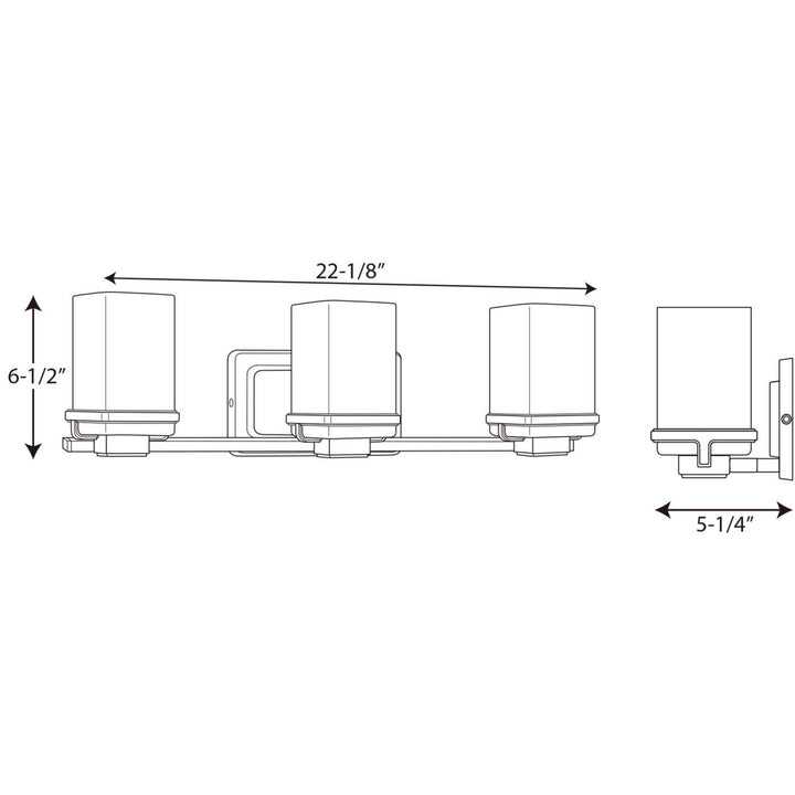 Progress Metric P2195-15 Bath Vanity Light 23 in. wide - Polished Chrome