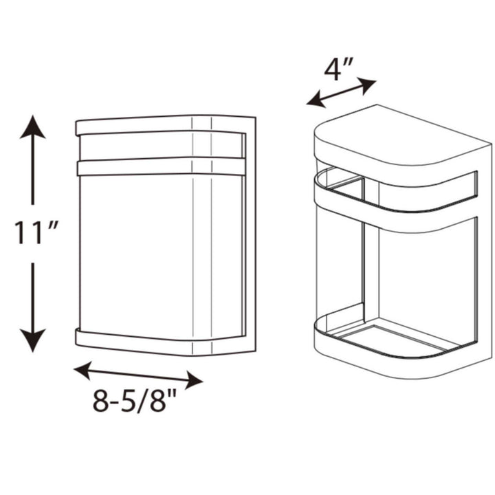 Progress Lighting P5801-0930K9 Valera Led Led Wall Lantern Outdoor Pewter, Nickel, Silver