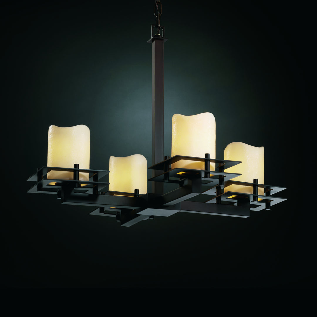 Justice Designs CandleAria CNDL-8100-14-CREM-DBRZ Chandelier Light - Dark Bronze